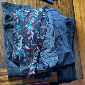 Maternity 10 Black and Print Women's Pants Bundle